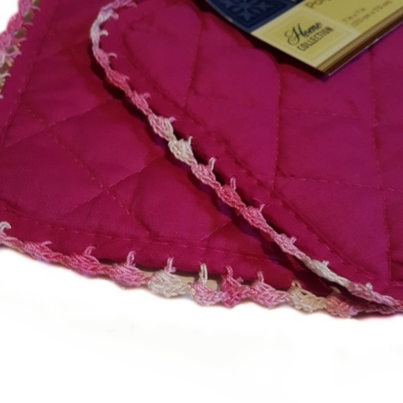 Pink Hanging Potholder Square Set-Handmade  - Picture 2 of 5